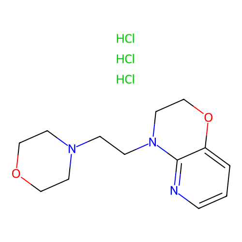 2H-Pyrido(3,2-b)-1,4-oxazine, 3,4-dihydro-4-(2-(4-morpholinyl)ethyl)-, trihydrochloride structure