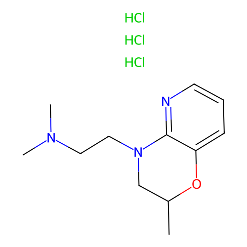2H-Pyrido(3,2-b)-1,4-oxazine, 3,4-dihydro-4-(2-(dimethylamino)ethyl)-2-methyl-, trihydrochloride structure