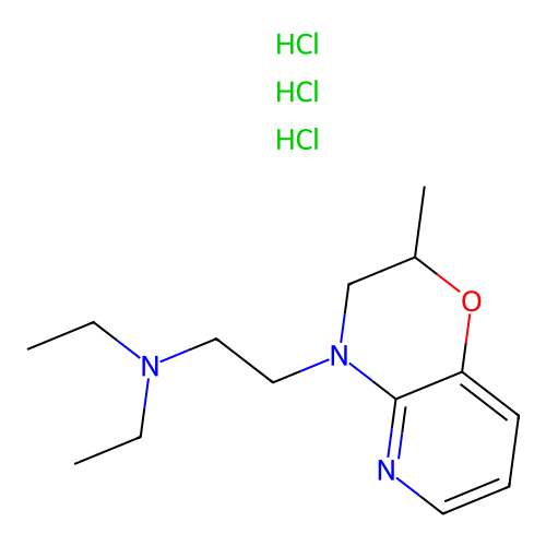 4H-Pyrido(3,2-b)-1,4-oxazine-4-ethanamine, 2,3-dihydro-N,N-diethyl-2-methyl-, trihydrochloride structure