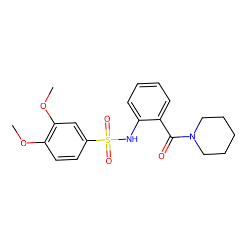 3,4-dimethoxy-N-[2-(piperidine-1-carbonyl)phenyl]benzenesulfonamide structure