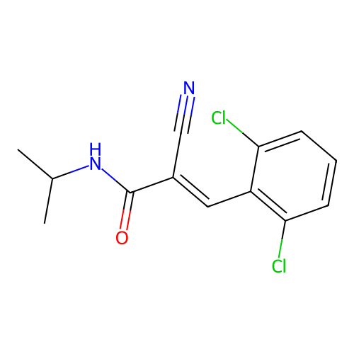 2-cyano-3-(2,6-dichlorophenyl)-N-(propan-2-yl)prop-2-enamide structure