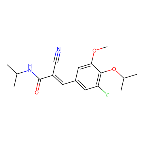 (E)-3-(3-chloro-5-methoxy-4-propan-2-yloxyphenyl)-2-cyano-N-propan-2-ylprop-2-enamide structure