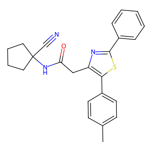 N-(1-cyanocyclopentyl)-2-[5-(4-methylphenyl)-2-phenyl-1,3-thiazol-4-yl]acetamide structure