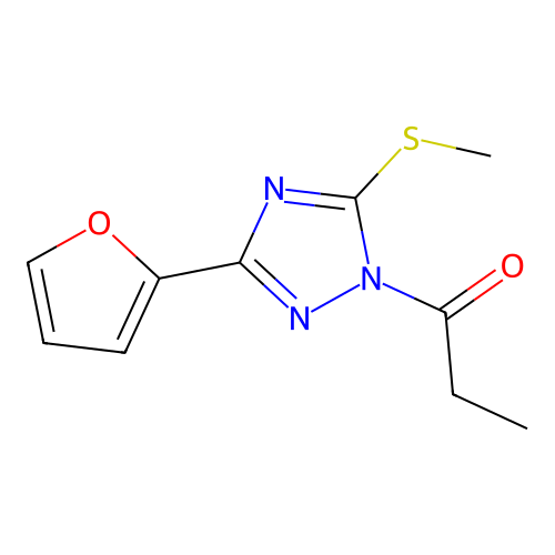 1-(3-(Furan-2-yl)-5-(methylthio)-1H-1,2,4-triazol-1-yl)propan-1-one structure