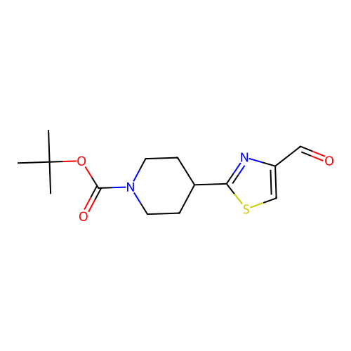 tert-Butyl 4-(4-formyl-1,3-thiazol-2-yl)piperidine-1-carboxylate structure