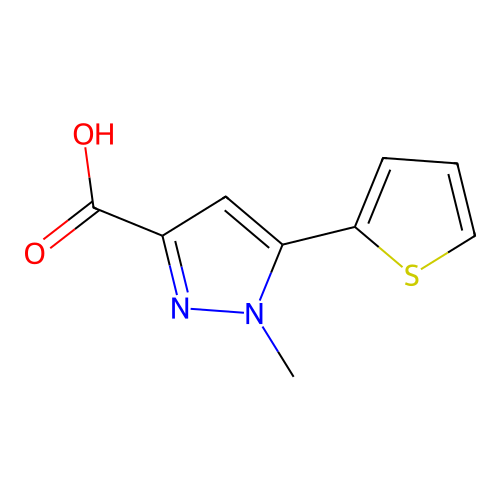 1-Methyl-5-(thien-2-yl)-1H-pyrazole-3-carboxylic acid structure