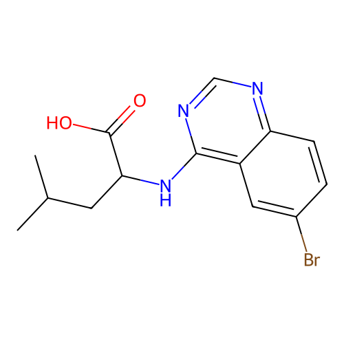 2-[(6-Bromoquinazolin-4-yl)amino]-4-methylpentanoic acid structure