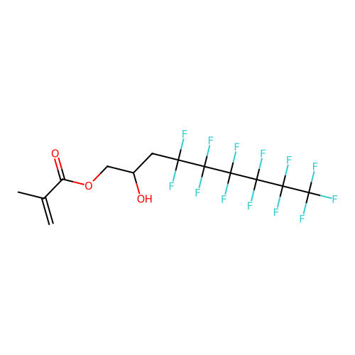1H,1H,2H,3H,3H-Perfluoro(2-hydroxynon-1-yl) methacrylate structure