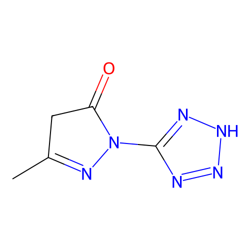 2,4-Dihydro-5-methyl-2-(2H-tetrazol-5-yl)-3H-pyrazol-3-one structure