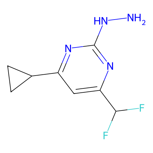 4-Cyclopropyl-6-(difluoromethyl)-2-hydrazinopyrimidine structure