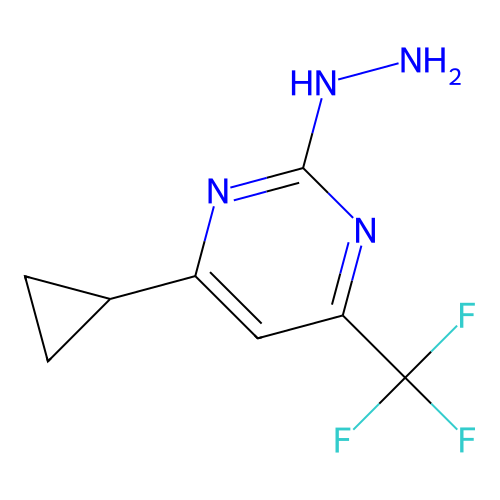 4-Cyclopropyl-2-hydrazinyl-6-(trifluoromethyl)pyrimidine structure