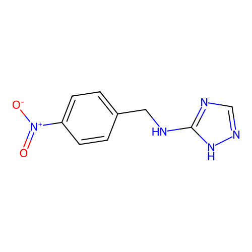 N-[(4-nitrophenyl)methyl]-1H-1,2,4-triazol-5-amine structure