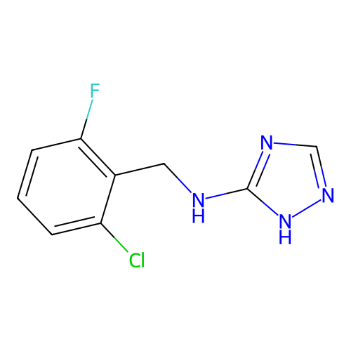 N-(2-chloro-6-fluorobenzyl)-1H-1,2,4-triazol-3-amine structure