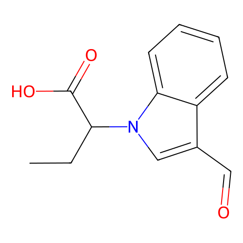 alpha-Ethyl-3-formyl-1H-indole-1-acetic acid structure