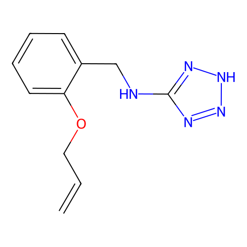 N-[2-(prop-2-en-1-yloxy)benzyl]-2H-tetrazol-5-amine structure