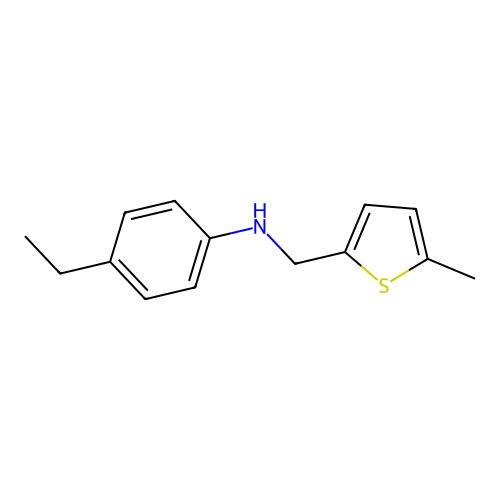4-ethyl-N-[(5-methylthiophen-2-yl)methyl]aniline structure