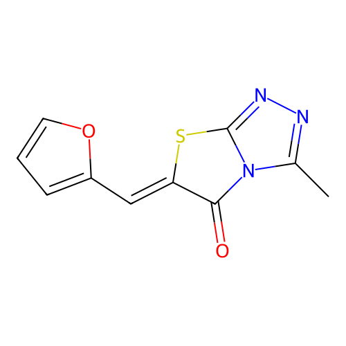 6-(2-Furanylmethylene)-3-methylthiazolo[2,3-c]-1,2,4-triazol-5(6H)-one structure