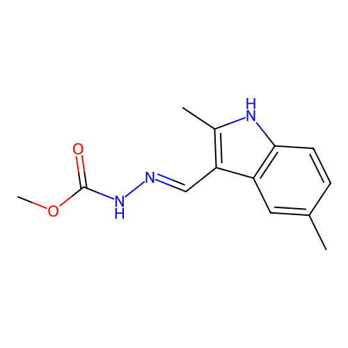 Methyl 2-[(2,5-dimethyl-1H-indol-3-yl)methylene]hydrazinecarboxylate structure