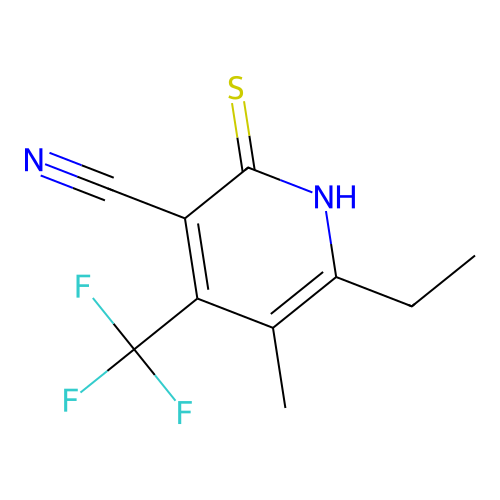 6-Ethyl-1,2-dihydro-5-methyl-2-thioxo-4-(trifluoromethyl)-3-pyridinecarbonitrile structure