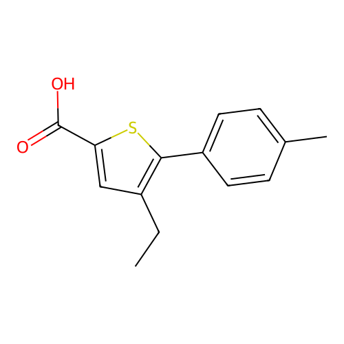 4-Ethyl-5-(4-methylphenyl)thiophene-2-carboxylic acid structure