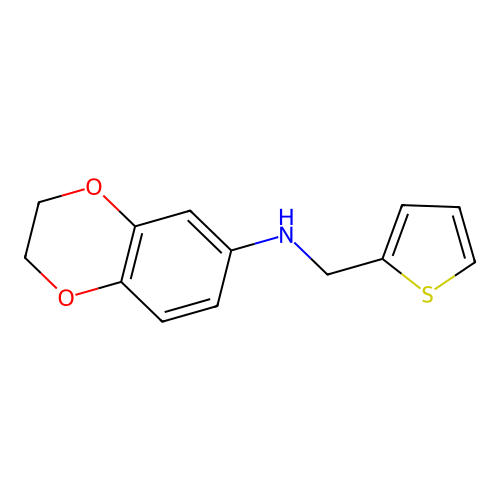 N-((thiophen-2-yl)methyl)-2,3-dihydro-1,4-benzodioxin-6-amine structure