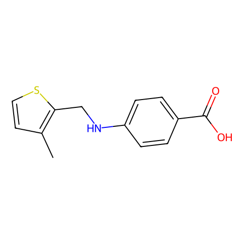 4-{[(3-Methyl-2-thienyl)methyl]amino}benzoic acid structure