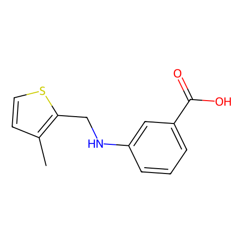 3-{[(3-Methyl-2-thienyl)methyl]amino}benzoic acid structure