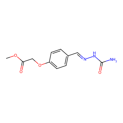 Methyl 2-[4-[[2-(aminocarbonyl)hydrazinylidene]methyl]phenoxy]acetate structure