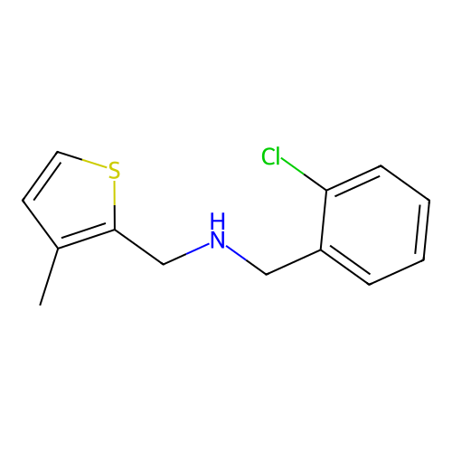 (2-Chloro-benzyl)-(3-methyl-thiophen-2-ylmethyl)-amine structure