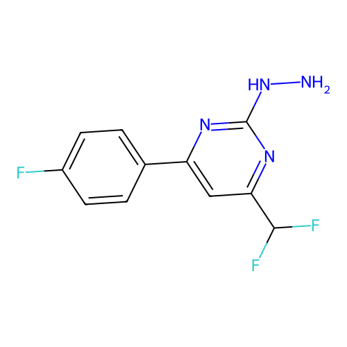 4-(Difluoromethyl)-6-(4-fluorophenyl)-2-hydrazinylpyrimidine structure