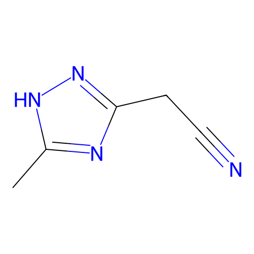 (5-甲基-1H-1,2,4-三唑-3-基)乙腈 structure