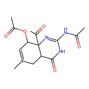 [(4aS,8S,8aS)-2-acetamido-8a-acetyl-6-methyl-4-oxo-3,4a,5,8-tetrahydroquinazolin-8-yl] Acetate structure