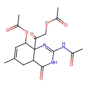 Acetamide, N-(8-(acetyloxy)-8a-((acetyloxy)acetyl)-1,4,4a,5,8,8a-hexahydro-6-methyl-4-oxo-2-quinazolinyl)-,(4aalpha,8alpha,8aalpha)- structure