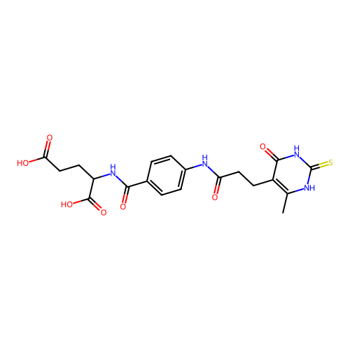 2-[[4-[3-(6-methyl-4-oxo-2-sulfanylidene-1H-pyrimidin-5-yl)propanoylamino]benzoyl]amino]pentanedioic acid structure