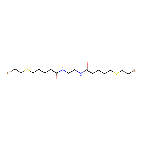 N,N'-ethylenebis(5-(2-bromoethylthio)valeramide) structure