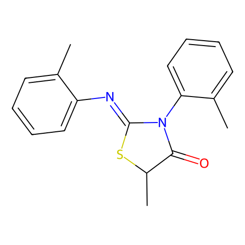 5-Methyl-3-(2-methylphenyl)-2-(2-methylphenyl)imino-1,3-thiazolidin-4-one structure