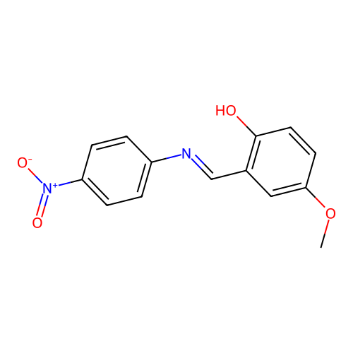 Phenol, 4-methoxy-2-[(E)-[(4-nitrophenyl)imino]methyl]- structure