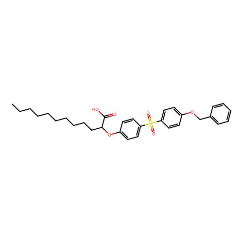 Dodecanoic acid, 2-[4-[[4-(phenylmethoxy)phenyl]sulfonyl]phenoxy]- structure