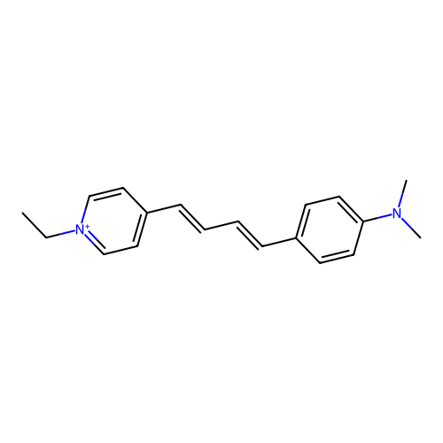 4-[(1E,3E)-4-(1-ethylpyridin-1-ium-4-yl)buta-1,3-dienyl]-N,N-dimethylaniline structure