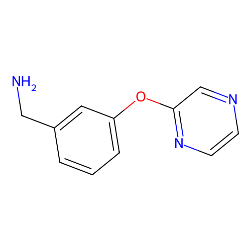 (3-(Pyrazin-2-yloxy)phenyl)methanamine structure