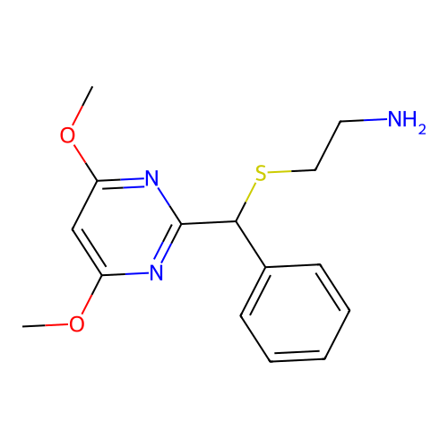 2-[(4,6-Dimethoxypyrimidin-2-yl)-phenylmethyl]sulfanylethanamine structure