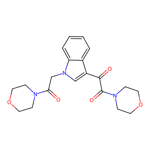 1-morpholino-2-(1-(2-morpholino-2-oxoethyl)-1H-indol-3-yl)ethane-1,2-dione structure