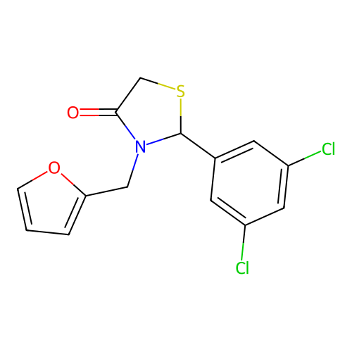 2-(3,5-Dichlorophenyl)-3-(2-furylmethyl)thiazolidin-4-one structure