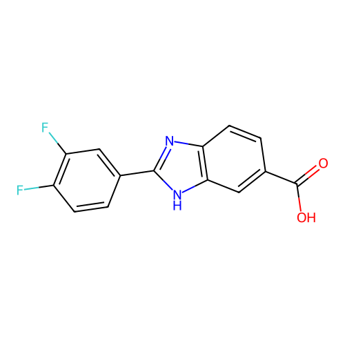 2-(3,4-difluorophenyl)-3H-benzimidazole-5-carboxylic acid structure