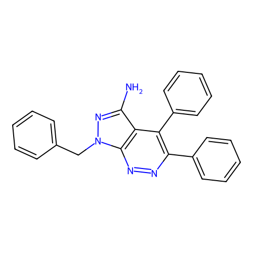 1-benzyl-4,5-diphenyl-1H-pyrazolo[3,4-c]pyridazin-3-amine structure