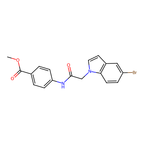 methyl 4-{[(5-bromo-1H-indol-1-yl)acetyl]amino}benzoate structure