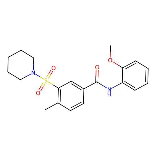 N-(2-methoxyphenyl)-4-methyl-3-(piperidine-1-sulfonyl)benzamide structure