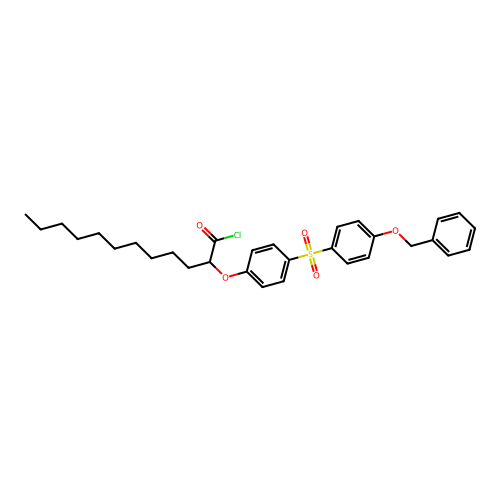 Dodecanoyl chloride, 2-[4-[[4-(phenylmethoxy)phenyl]sulfonyl]phenoxy]- structure
