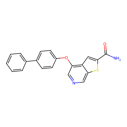 Thieno[2,3-c]pyridine-2-carboxamide,4-([1,1'-biphenyl]-4-yloxy)- structure
