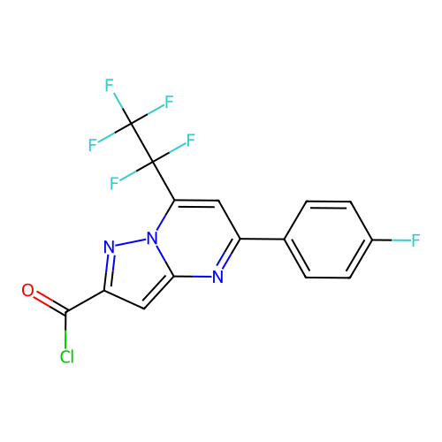 5-(4-Fluorophenyl)-7-(perfluoroethyl)pyrazolo[1,5-a]pyrimidine-2-carbonyl chloride structure